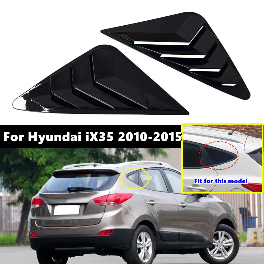 Para Hyundai iX35 2010 2011 2012-2015 ABS plástico ventana trasera cuarto de feria cubierta de pala embellecedor de ventilación lateral accesorios adhesivos para coche