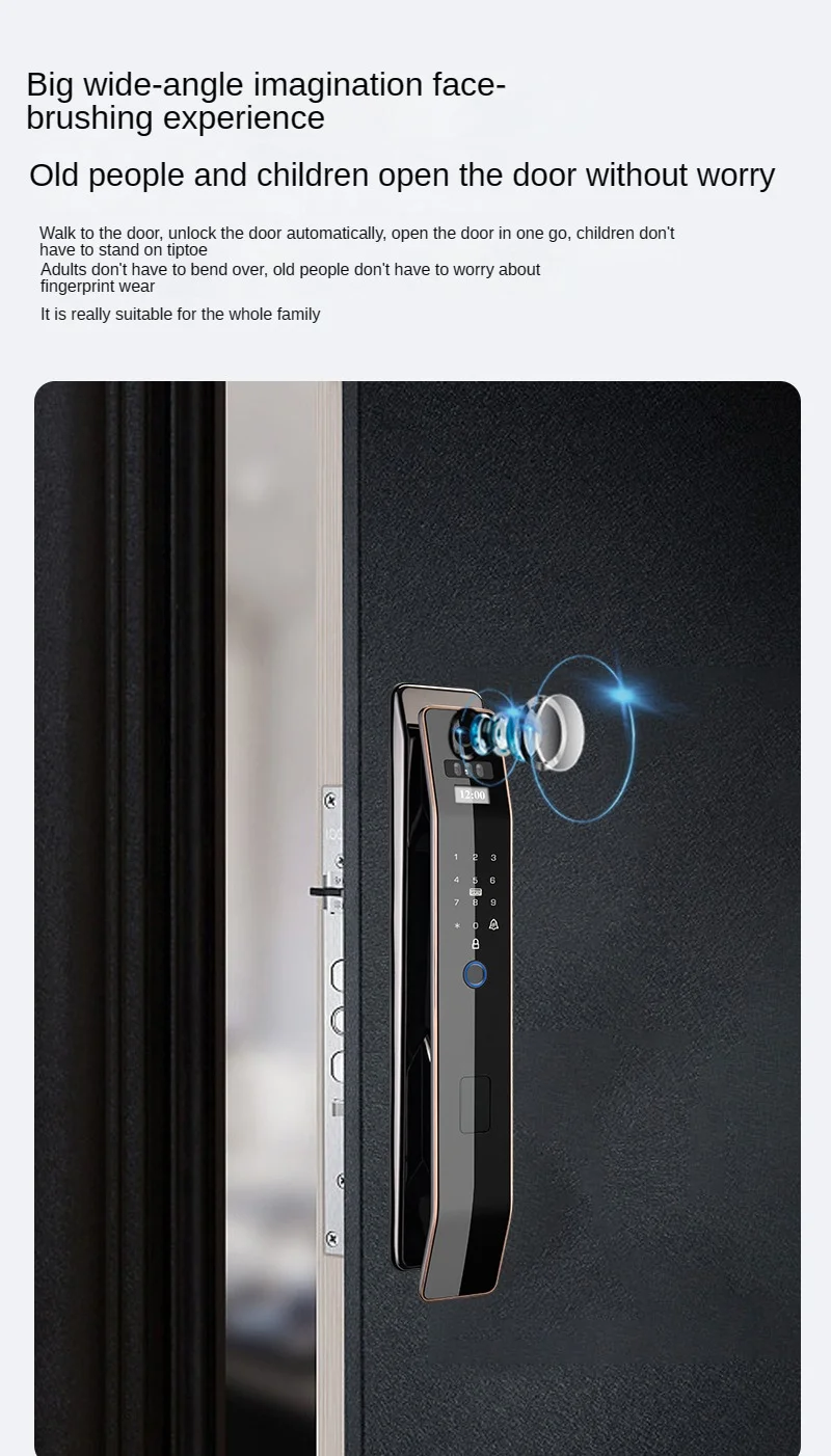 STLF高セキュリティ盗難防止スマートロック ポータブルWIFI木製指紋タッチスクリーンTuyaアプリサイレンアラームプライバシースマートロック