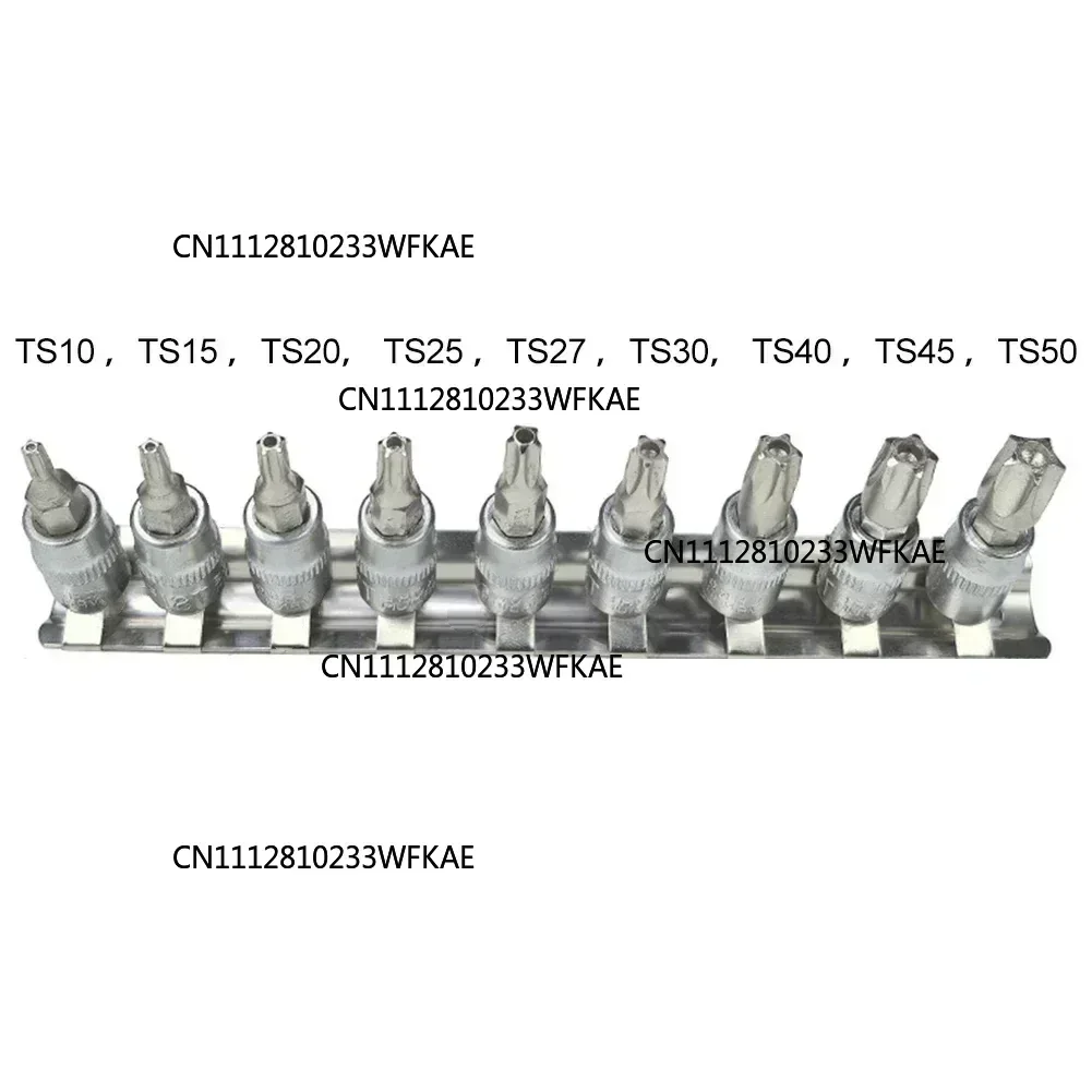 9pcs/set 5 Point Star Torx Screwdriver Bit 1/4 Inch Drive Socket Pentalobe TS10 TS15 TS20 TS25 TS27 TS30 TS40 TS45 TS50 HandTool