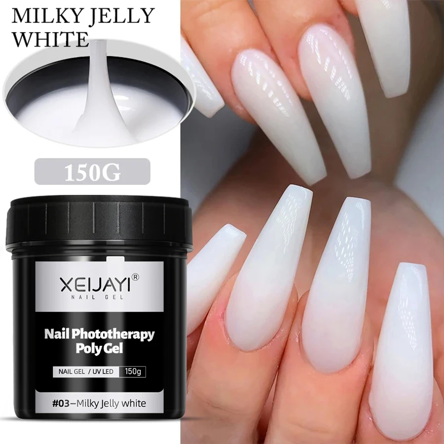 150g Poly Nail Gel UV LED Cured Builder Nail Gel Acrylic Crystal