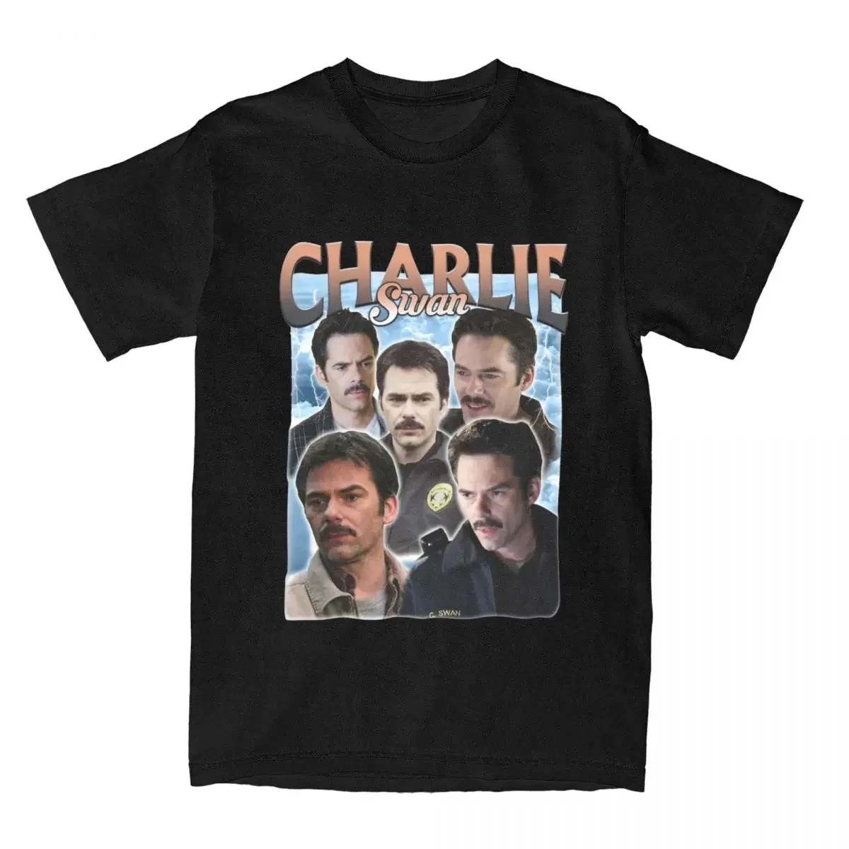 

Charlie Swan The Twilight Saga Movie Men T Shirt Vintage Tees Short Sleeve Round Neck T-shirts 100% Cotton Gift Idea Clothing