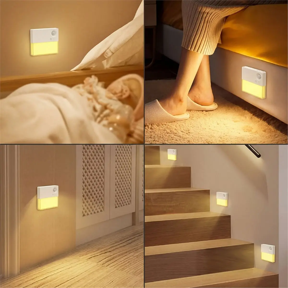 TODAY@BUY@~ 3pcs Rechargeable LED Night Light with Motion Sensor,Night Light for Cabinet/Living Room/Hallway/Stair