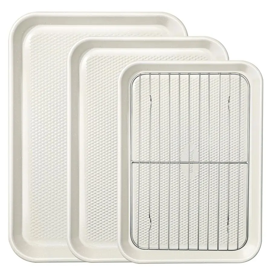 

Набор противней для выпечки с решеткой, противни для желе-роллов (полуторные, четвертьные), 12x17, 9x13, 10x15 дюймов, антипригарные, из углеродистой стали 0,8 мм, противни для печенья