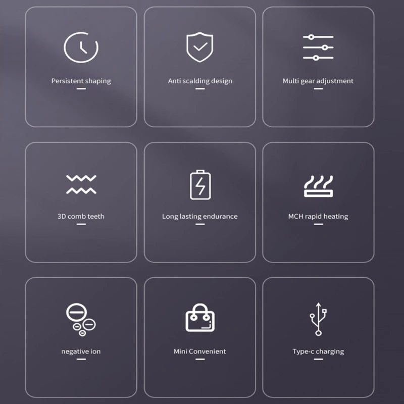 Расческа для укладки волос Практичная расческа для волос Перезаряжаемая щетка для выпрямления волос Парикмахерский инструмент