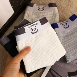 Men U-shaped Crotch Underwear Men's Elastic Waistband Panda Pattern Mesh Briefs with 3d U-convex Design Comfortable for Men