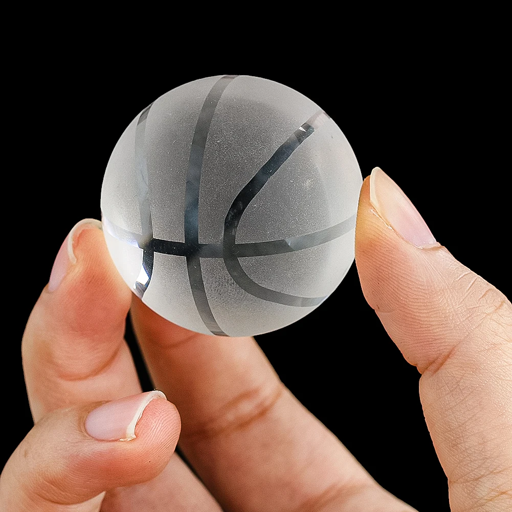 40mm Basketball Prism Scrub Glass Crystal Balls Sphere Sports Fans Souvenir Paperweight Ornaments Globe Crafts Gifts Desk Decor