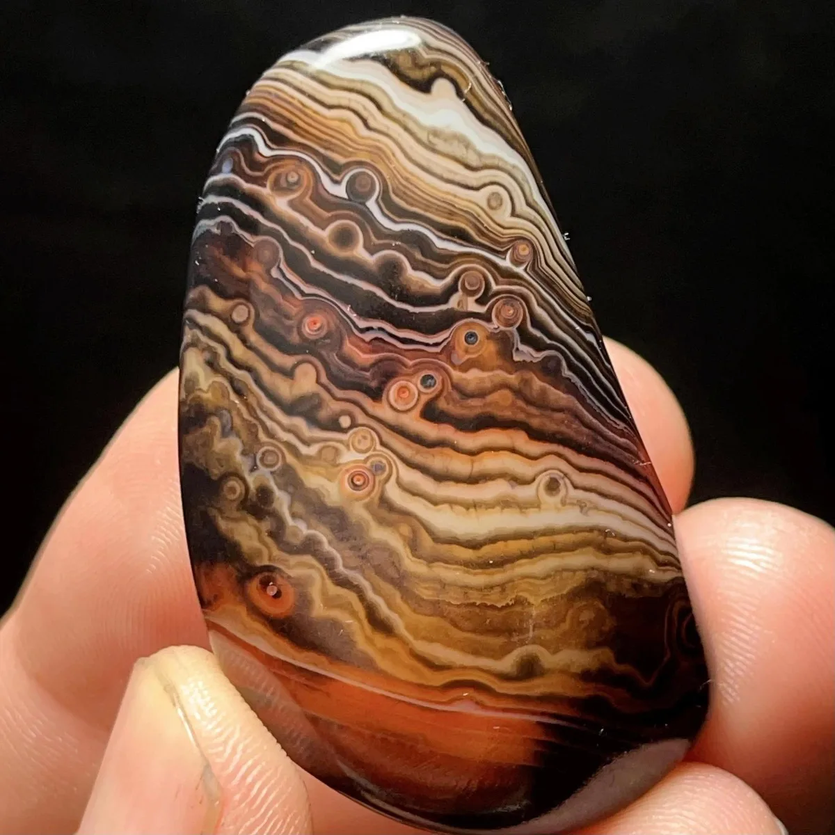 4PC Natural Banded Agate Jade Tone, Polished Tumbled, Multi Color, Mineral Specimen, Crystal Collection, Table Display