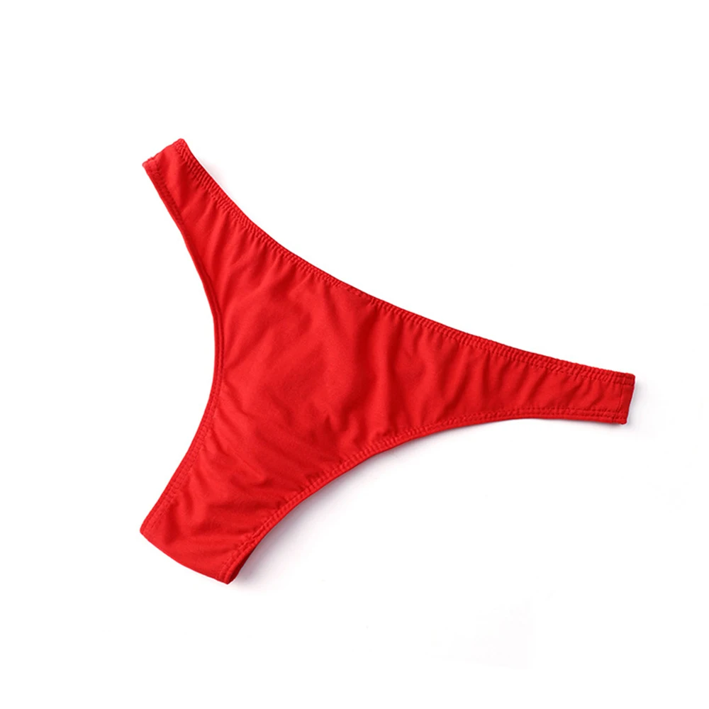 Совершенно новые мужские трусы-стринги, однотонные повседневные стринги с Т-образной спинкой, стринги с бандажами, треугольные трусы с низкой посадкой