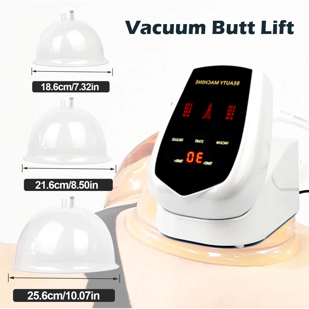 Vacuum Butt Lift Machine Big Size Cups Suction Lifting Therapy Buttocks Pumping Firming Enlarge Anti Sagging Lymphatic Drainage