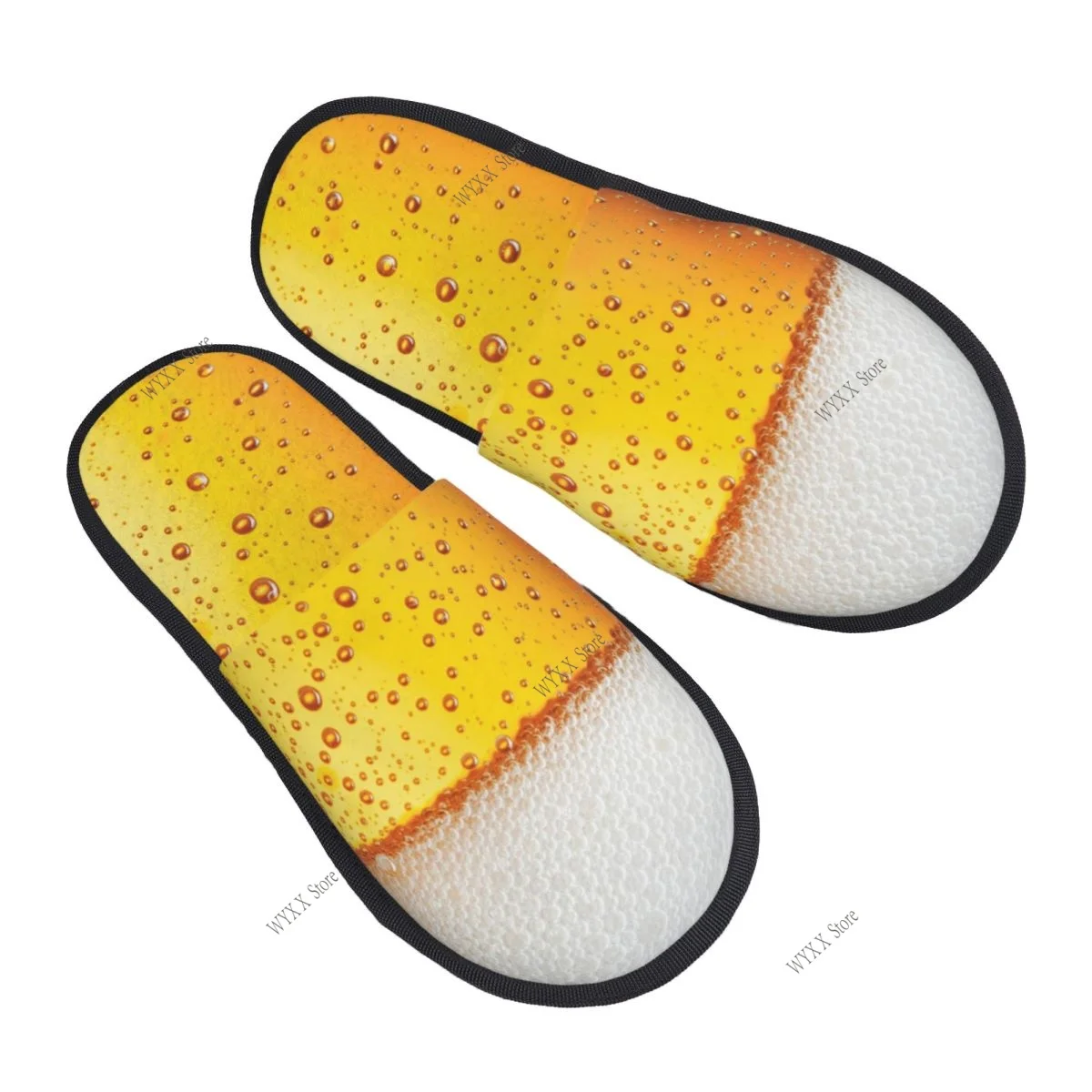 Домашние забавные пивные домашние тапочки, зимние теплые плюшевые тапочки, модные домашние мягкие пушистые тапочки