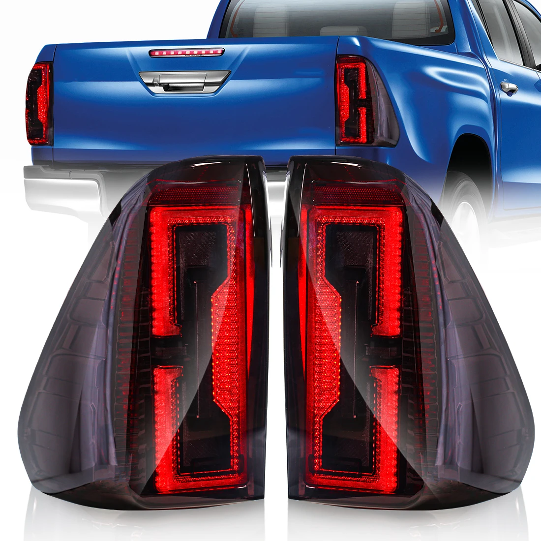 LED Tail Lights For Toyota Hilux Revo 2015 2016 2017 2018 2019 2020 2021 2022 Car Rear Warning Brake Dynamic Turn Signal Lamp