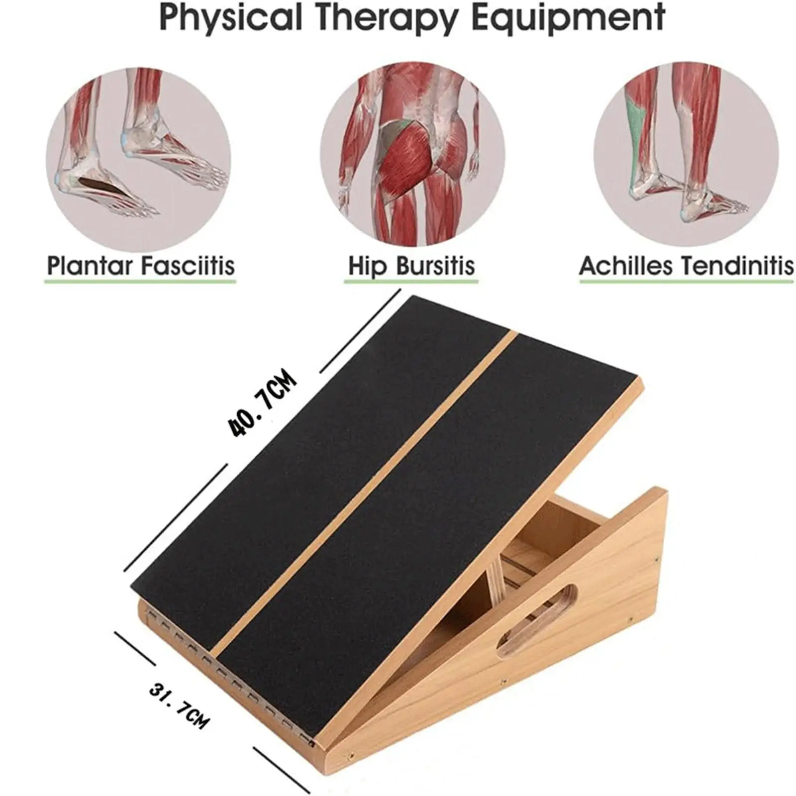 

Slant Board Calf Stretcher Non Slip Surface Fitness Wood Gift Leg Stretching