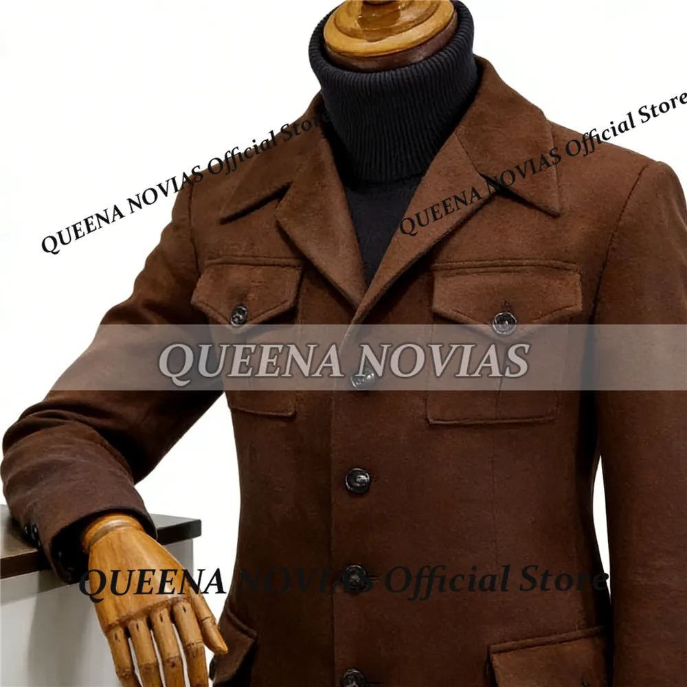 

Винтажный мужской пиджак из твидовой смеси, однобортный, деловой, зимний, теплый, в елочку, с острыми лацканами, на заказ