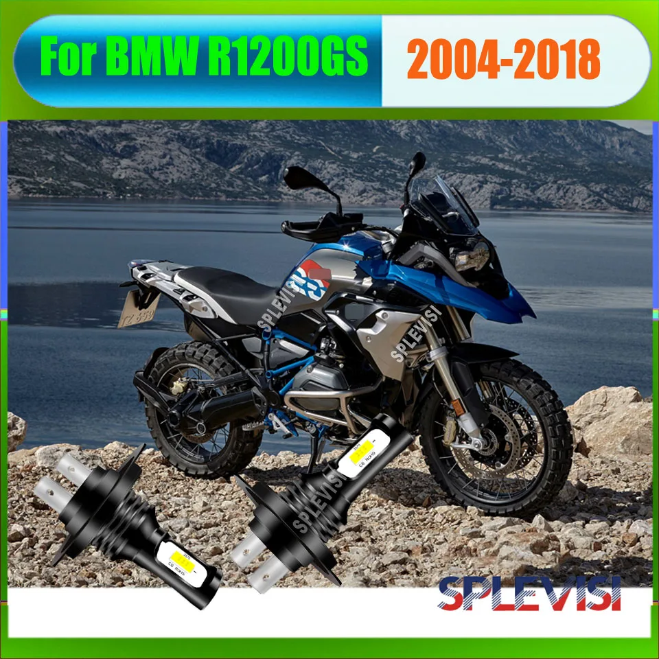 2x H7 6000K White Motorcycle LED Headlights - Instant Start Lighting 12v 24v For BMW R1200GS 2004 2005 2006 2007 2008 2009-2018