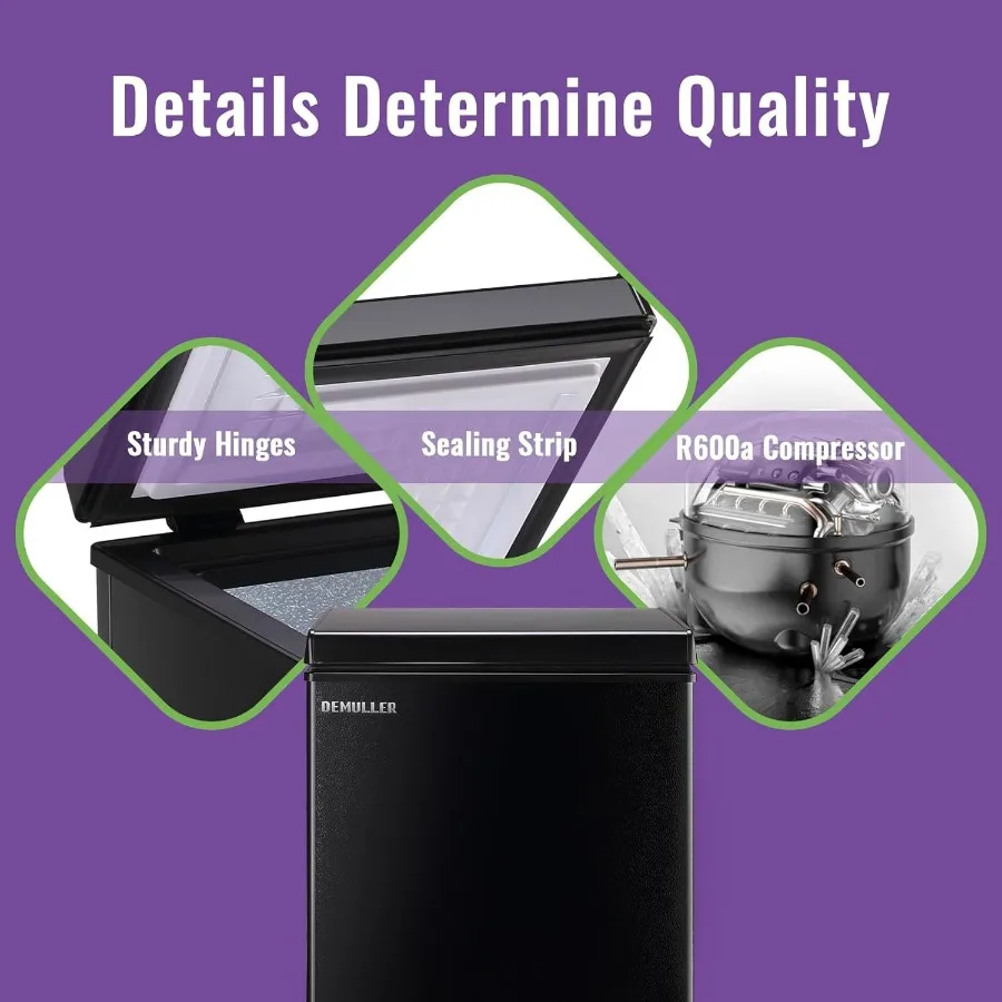 Deep Chest Freezer Mini Free-Standing Top Door Freezer with Electronic Display Screen and Electronic Thermostat for Precise Tem