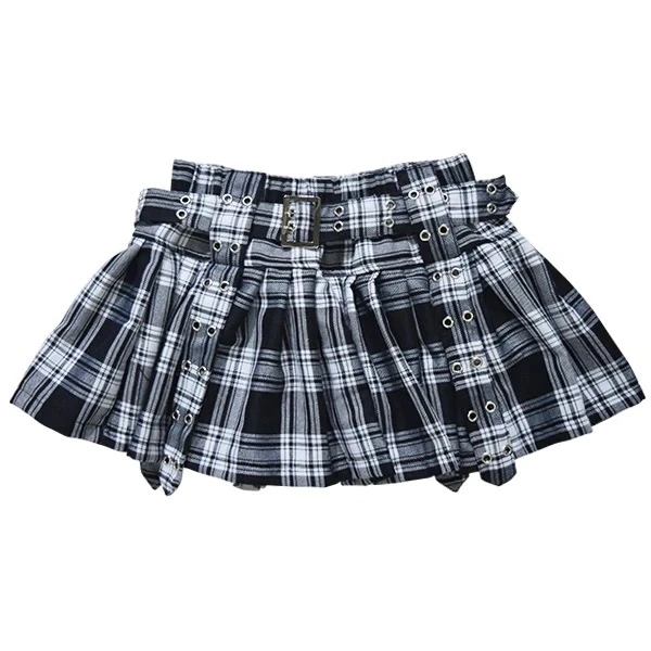 Miniera giapponese Harajuku Y2K gonna corta 2024 nuova estate femminile Plaid cintura stile pieghettato minigonna donna gonne corte