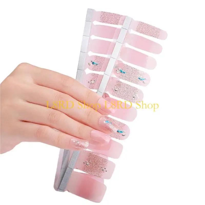 L8RD 그라디언트 풀 네일 스티커 풀 랩 네일 아트 스티커 DIY 네일 아트 장식을위한 자체 접착 네일 아트 데칼 스트립