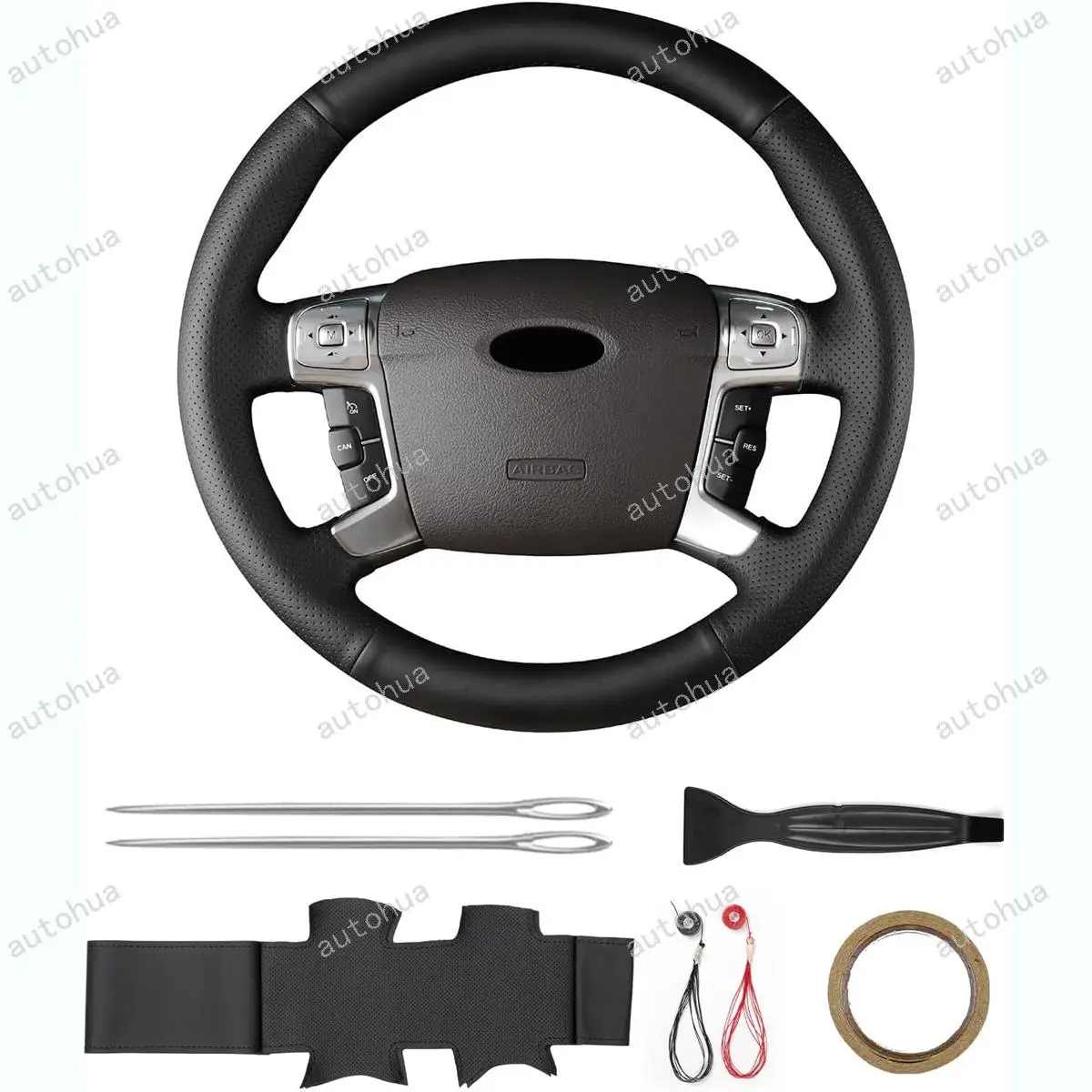 

Hand Sewn Steering Wheel Cover for Ford 2011 S-MAX/2011 Mondeo Wagon/2011 Mondeo 5-door/2011 Mondeo/2011 Galaxy/2007 Mondeo