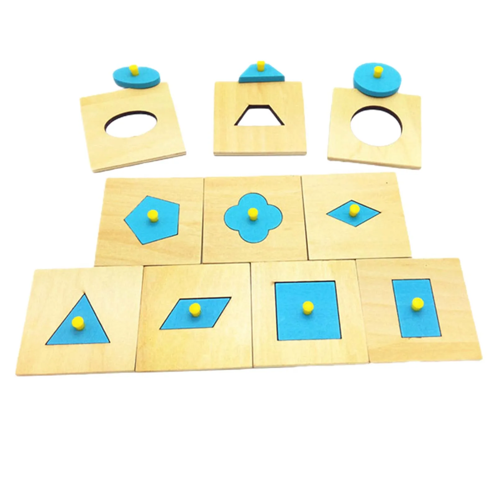 Puzzles en bois en forme de bouton, jouet pour activités d'apprentissage, bloc de motifs de formes, jouets Montessori pour tout-petits d'âge préscolaire, cadeaux