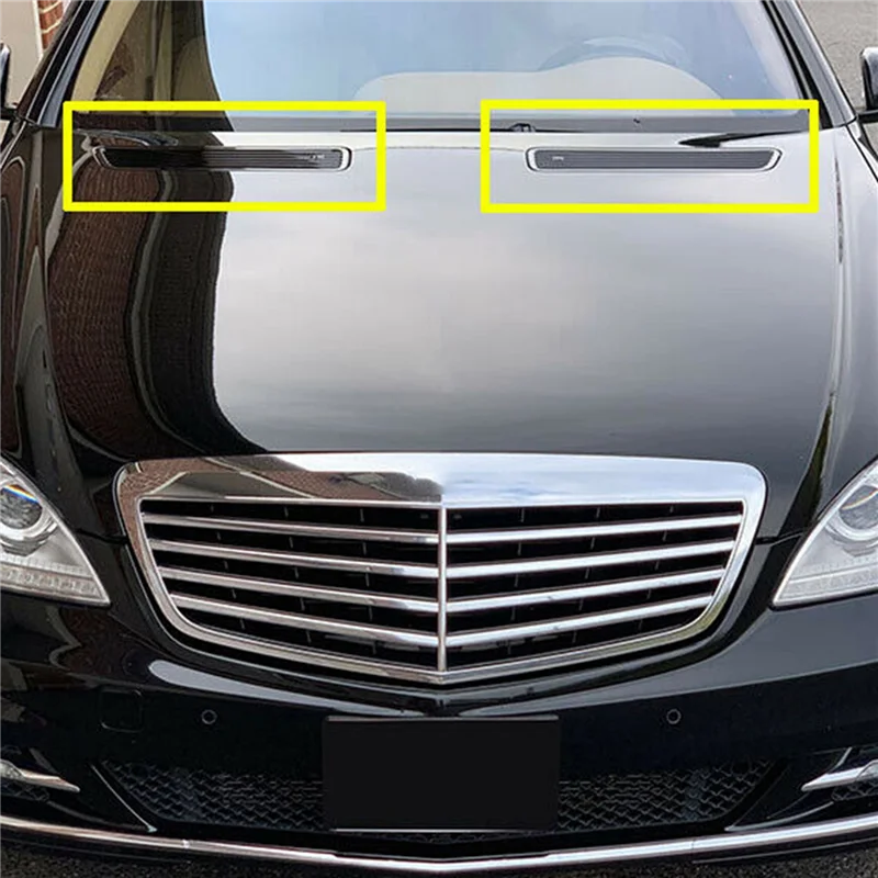 A30F-1Pair Hood Upper Grille Vent Kühler Abdeckung Trim Für Mercedes Benz W221 W216 W251 2007-2013 A2218800205 A2218800305