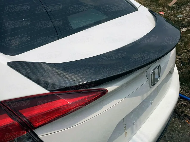 new 2016-2018 Mc Style Carbon Fiber Rear Spoiler Wing for Honda Civic X Enhanced Aerodynamics With Ducktail Style