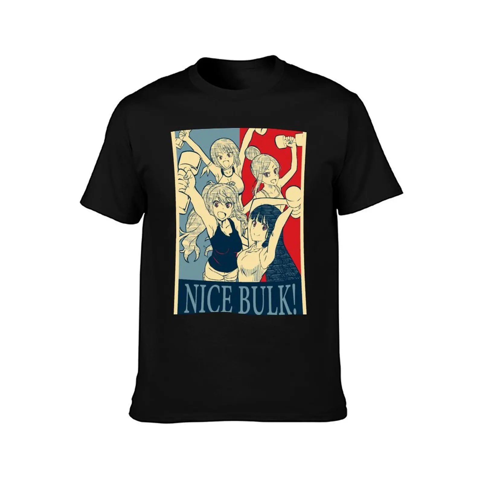 How heavy are the dumbbells you lift? Nice Bulk Anime Manga Poster T-Shirt, Summer Casual Cotton Tee, Oversized Streetwear Tops