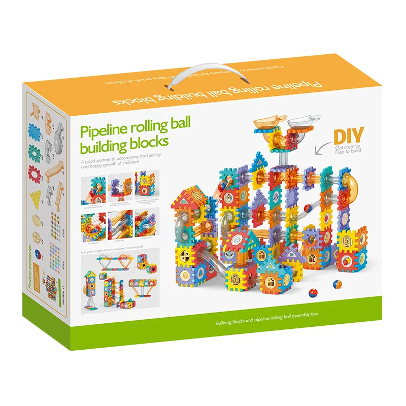 Slide Ball Track Building Blocks Colorful Ball Track Assembly Building Blocks Toys For Children Parent-Child Interactive Toys