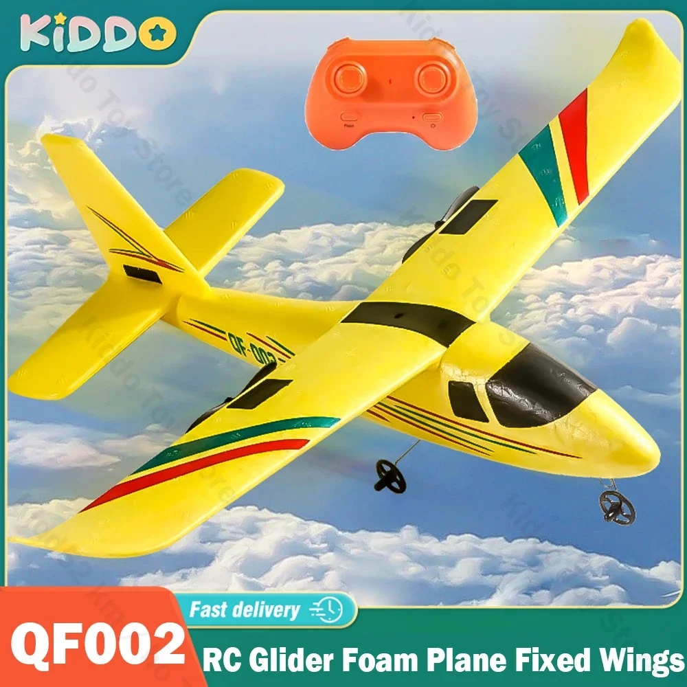 QF002 RC Glider 2.4G 2CH DIY Hand Throwing EPP Foam Plane Fixed Wings Aircraft Remote Control Airplane Figher Toys for Boys Gift