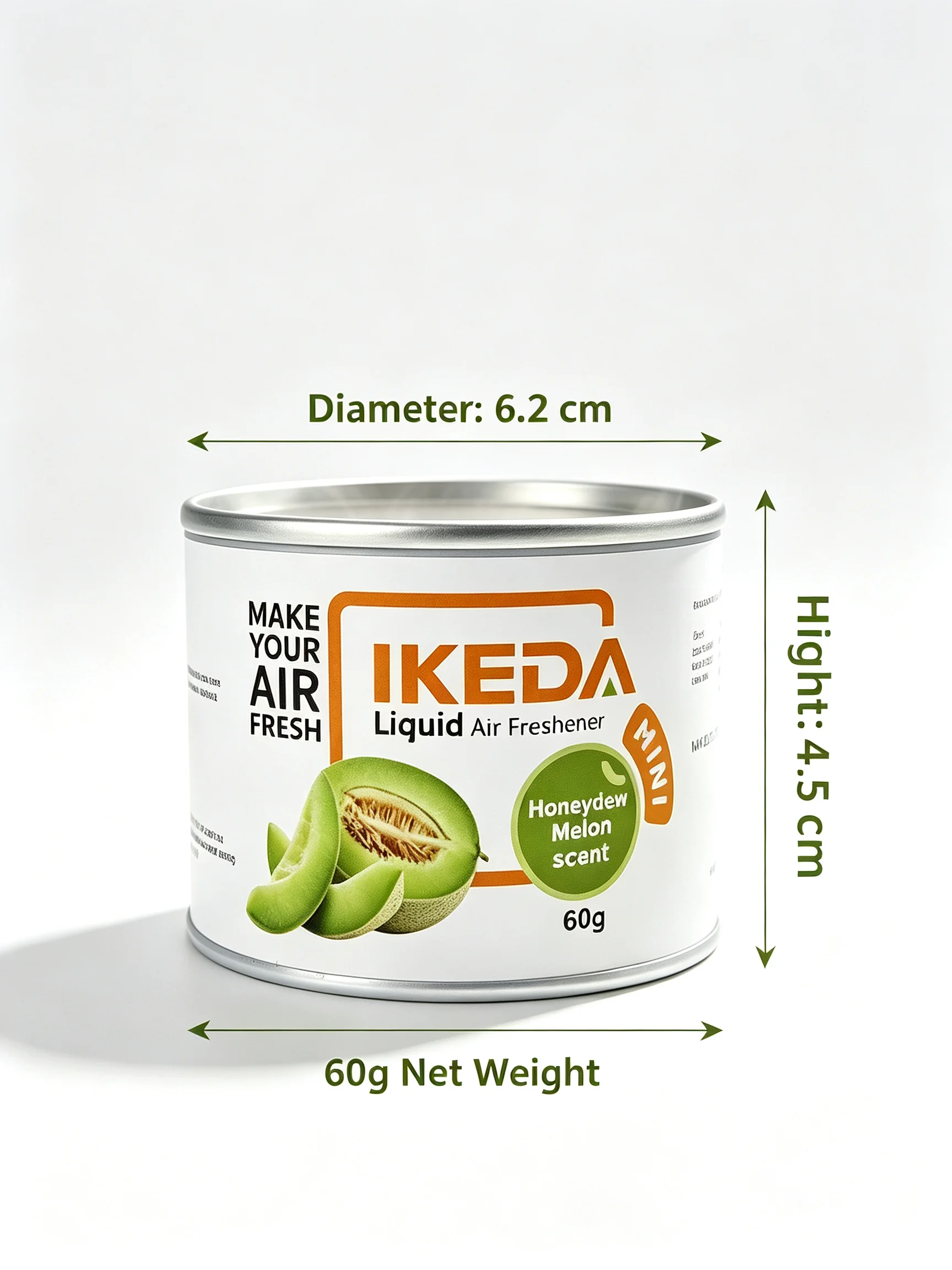 IKEDA Liquid Air Freshener 60g Honeydew Melon Scent Mini Indoor Home Room Fragrance Long Lasting Odor Eliminator Air Purifier