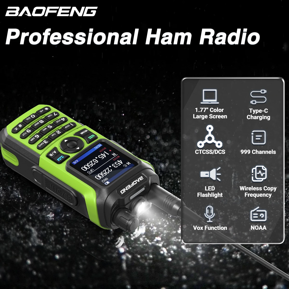 Baofeng UV-21 Pro Wireless Copy Frequency Walkie Talkie Long Range High Power Multi-Band Type-C Charger Ham Radio Upgrade V2