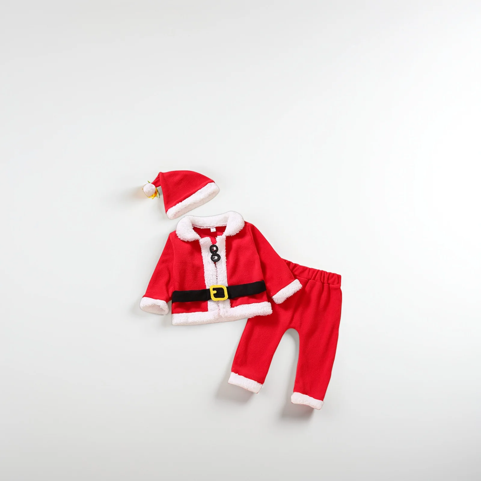 

1 set Christmas Children Clothes Set 2024 Santa Claus Outfit Kids Xmas Cotton Party Wear Festive Costume Holiday Gathering