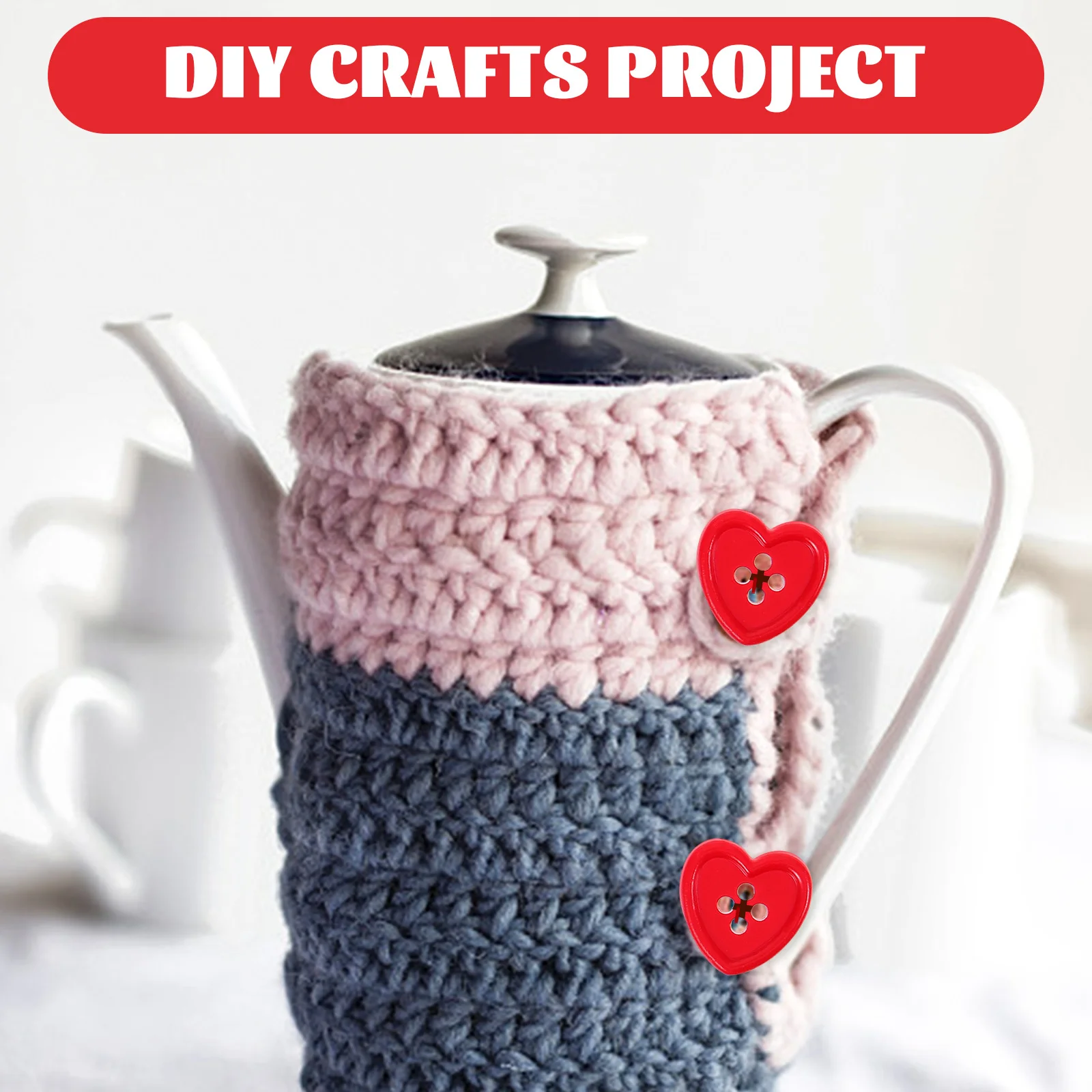 

50Pcs Colorful Painted Plastic Heart Buttons Sewing Buttons for Crafting Clothes DIY Embellishments Decoration