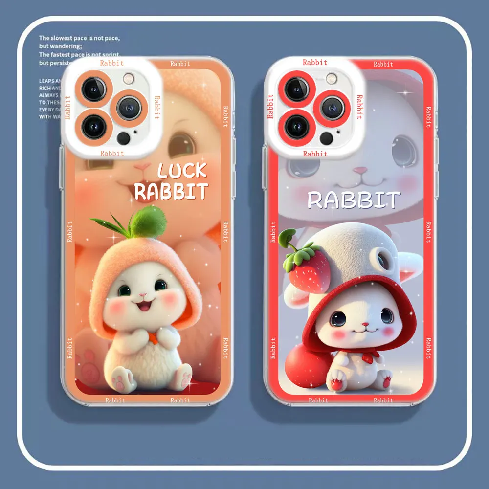 

Cover Angel Eyes Clear Phone Case For Samsung S25 A04 A05 A05S A11 S10 S20 S21 S22 FE PLUS ULTRA 5G Case Cute Lucky Rabbit Panda