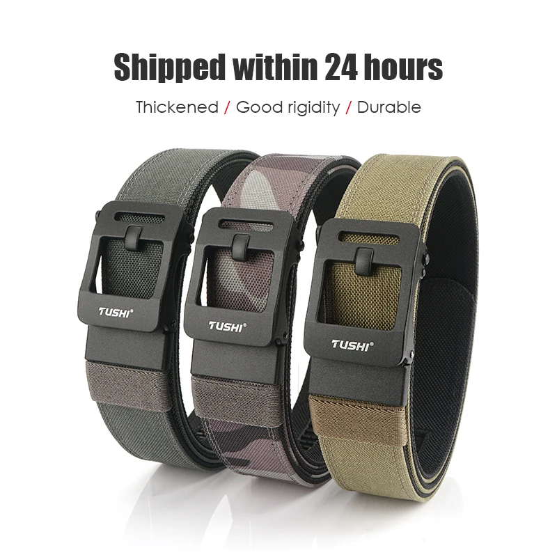 VATLTY Rigid EDC Casual Belt for Men Tight Nylon Tactical Gun Belt Matte Metal Automatic Buckle Adjustable Work Belt Male Gift