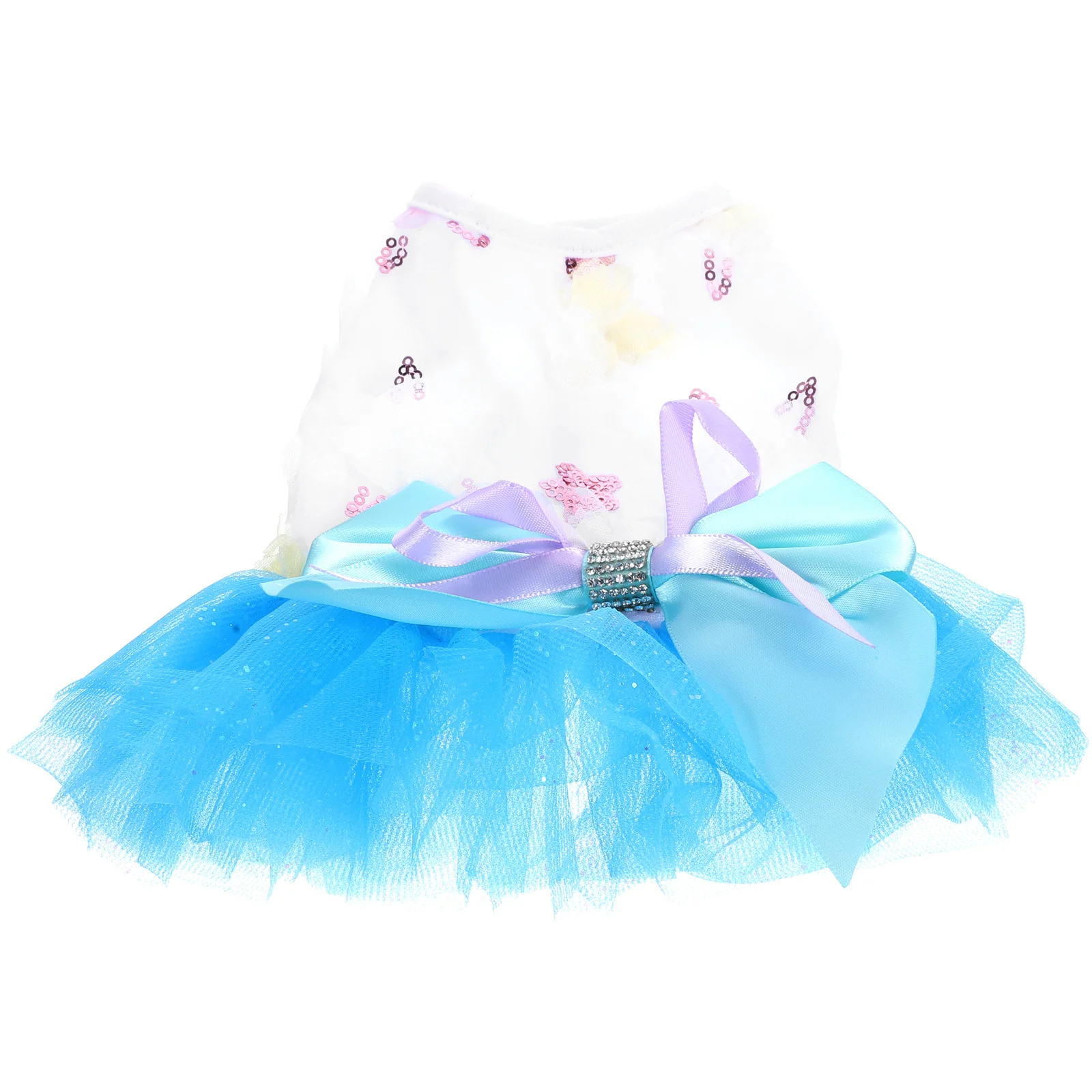 

Dog Princess Dress Summer Mesh Sequin Dot Flower Tutu Skirt Small Puppy Clothes Party Apparel Dog Princess Costume