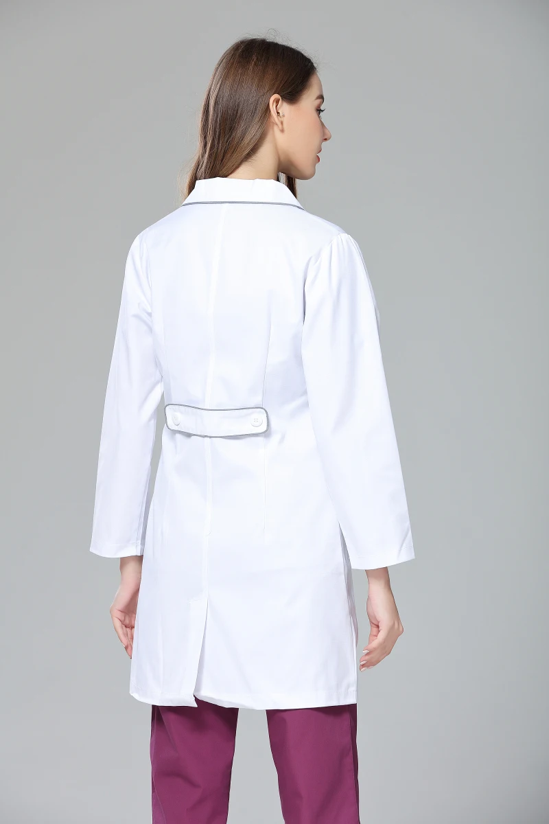 Autumn Women Anti-wrinkle Long Sleeve White Uniform Dental Clinic Lab Outcoat Skin Care And Beauty Salon Working Overall