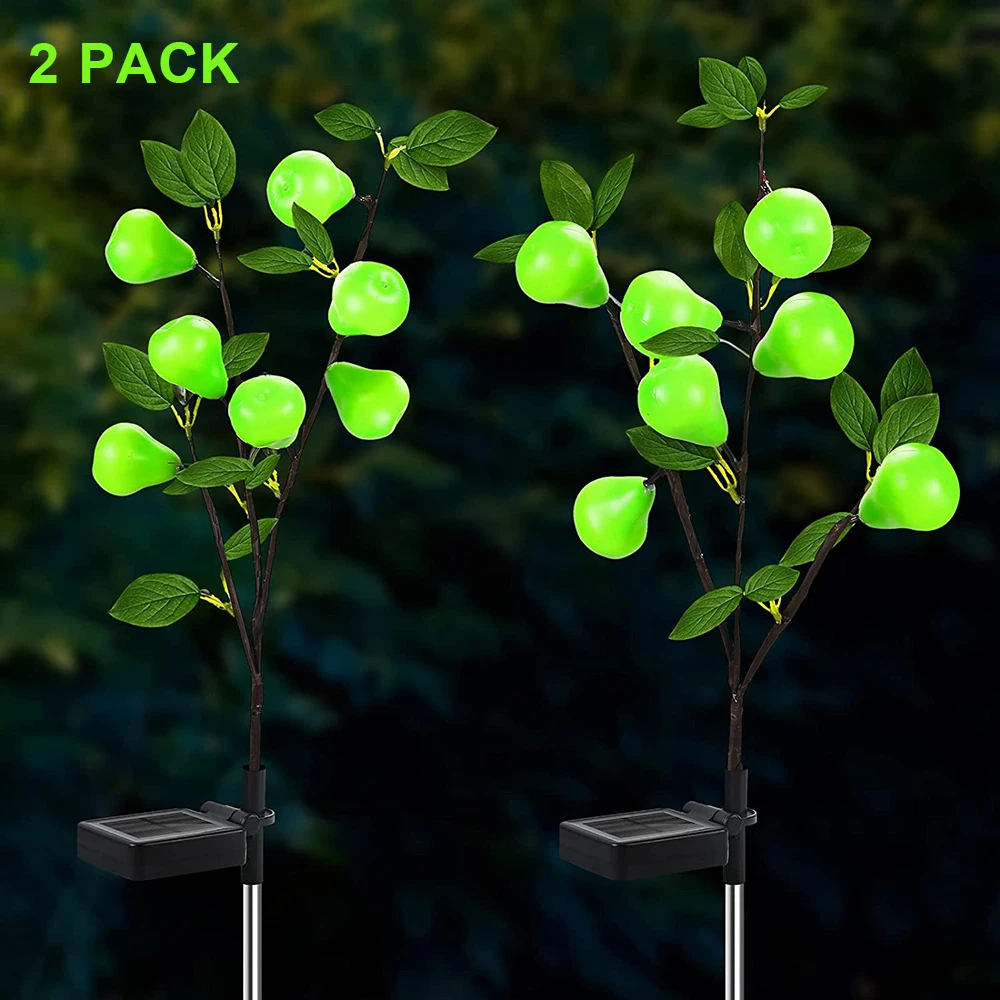 

2 Packs Solar Garden Lights Outdoor Pear Tree LED Lights Waterproof Park Stake Landscape Light for Patio Yard Pathway Decoration