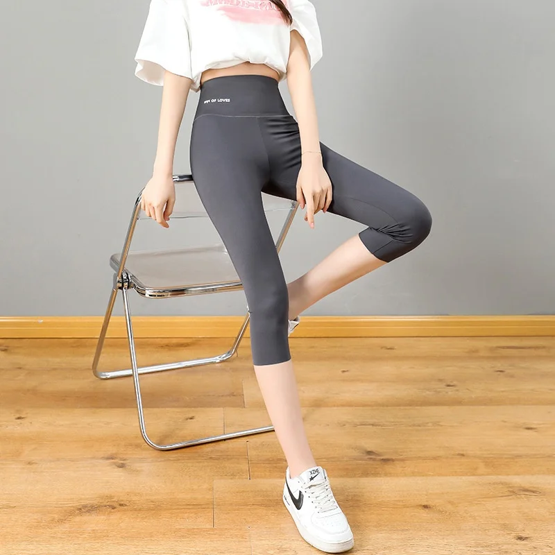 Yoga-Hose mit hoher Taille für Damen, dünne Arche, hautenge Passform, Sommer-Bot-Barbie-Hose, Sieben-Fünf-Leggings, Damen-Faion