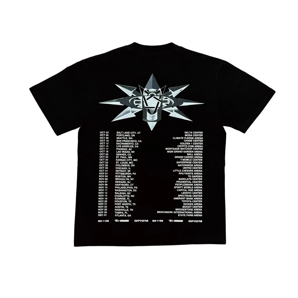 New Men Antagonist 2.0 Tour Star Playboi Carti T Shirts T-Shirt Hip Hop Skateboard Street Cotton T-Shirts Tee Top Opium E149