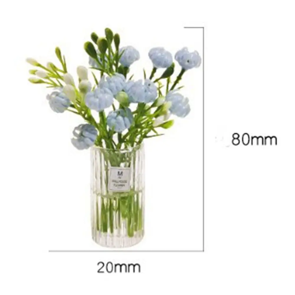 1:12 Puppenhaus Miniaturstrauß Topfpflanzen Tischblumen Grün Bonsai Modell Desktop Fahrzeug montiert Ornamente Home Decor