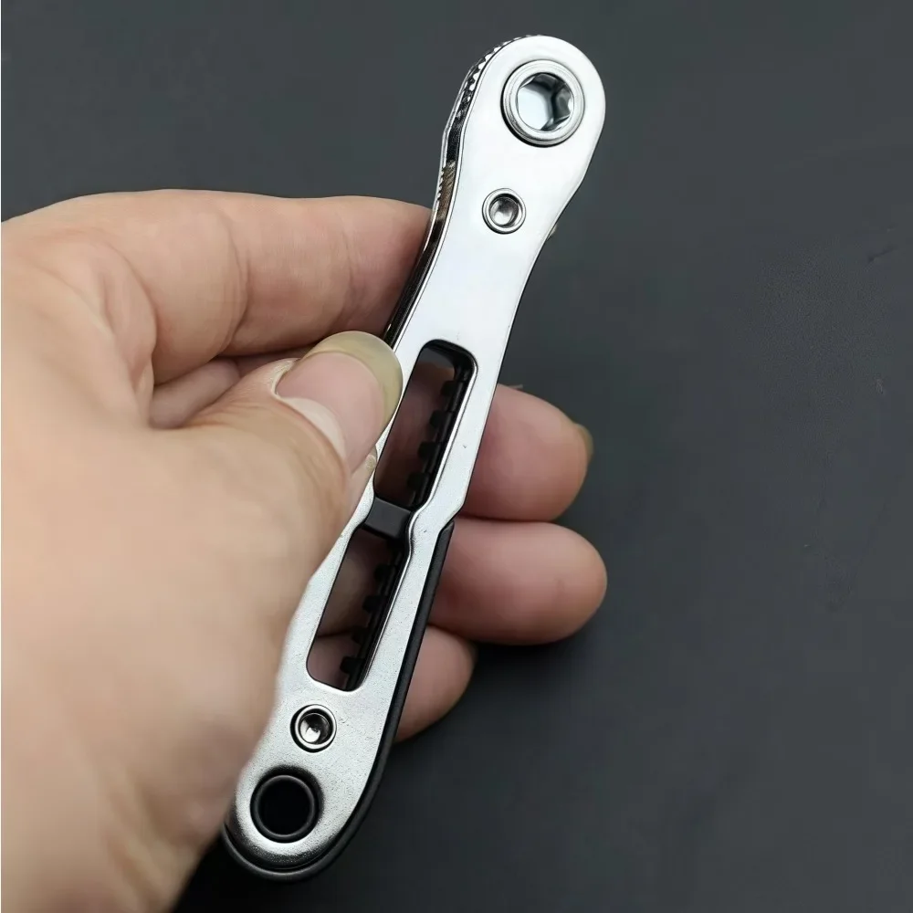 Right Angle Screwdriver Set Mini Ratcheting 90 Degree Offset Screwdriver Pocket Low Profile Ratchet Wrench Bit Socket Set image 5