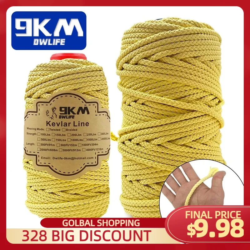 Kevlar Line 1.6~6.8mm High Strength Cut-Resistant Camping Hiking Rope Model Rocket Paracord Cord Fishing Assist Line Kite String