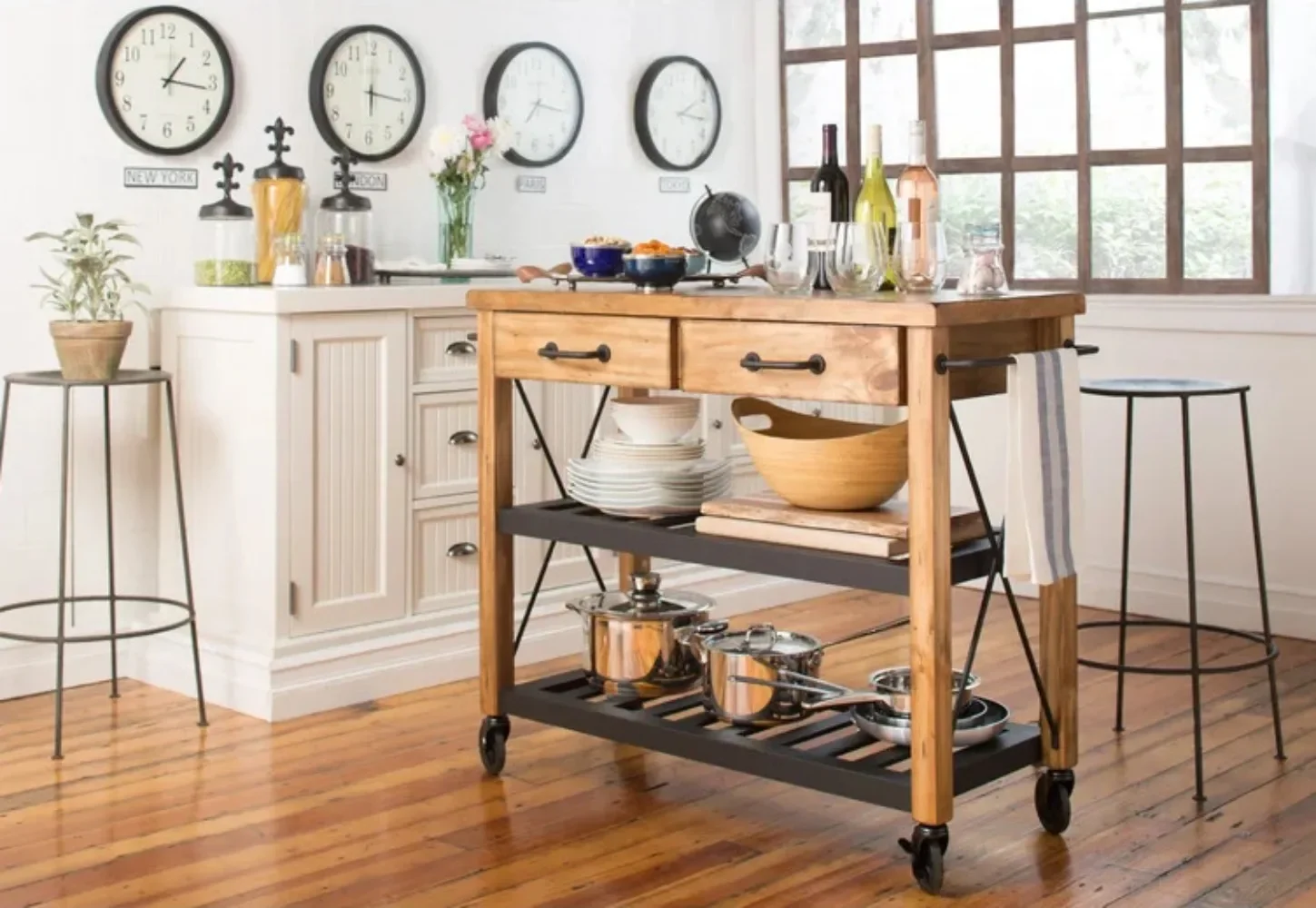 exquisite craftsmanship Nordic Kitchen Cooking Nakajima Microwave Cabinet Oven Cabinet Mobile Cutting Station