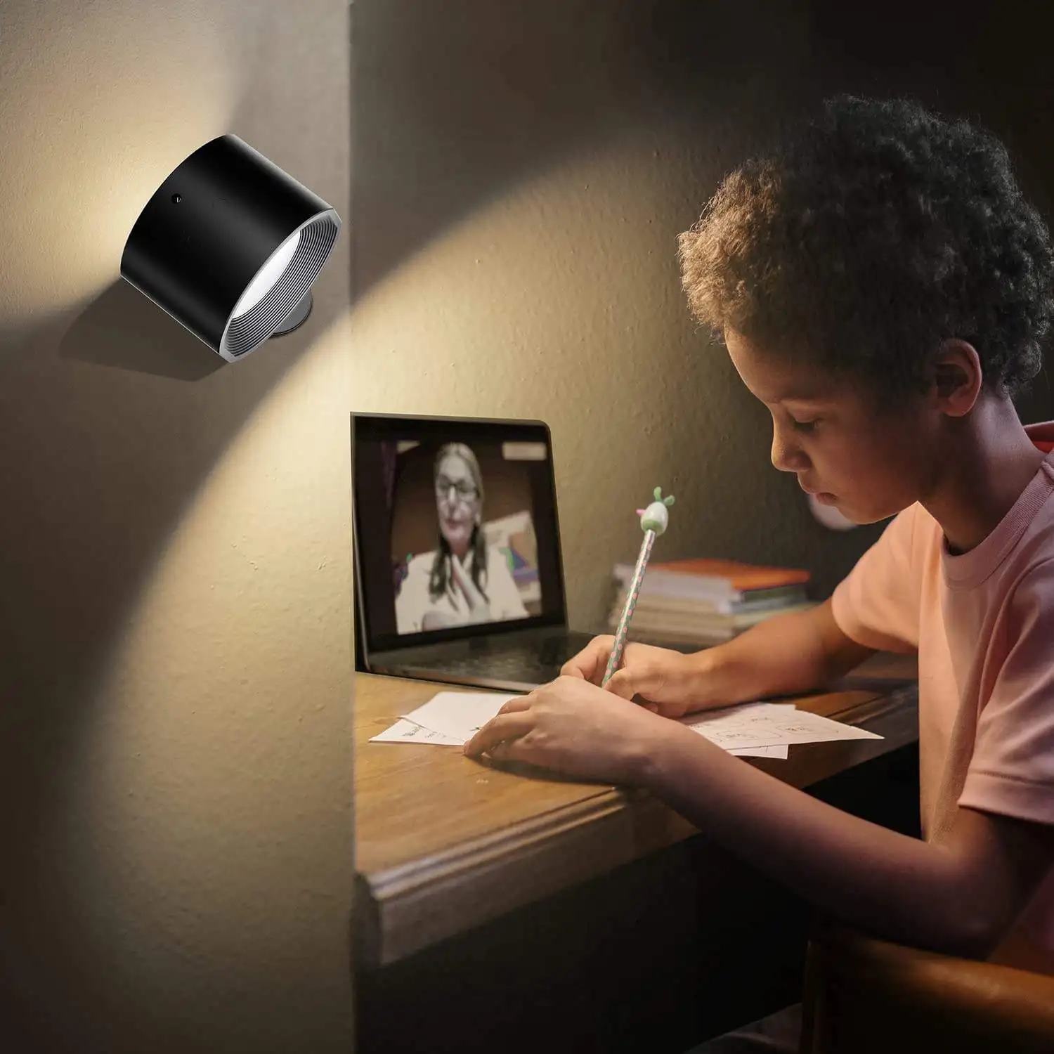Lâmpada de parede recarregável sem fio, toque e controle remoto, alimentado por bateria, LED, sem fio, Sconces Light, carregamento USB, interior