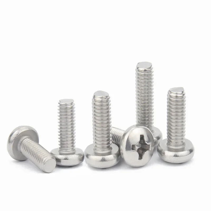 GB818 316 A4-70 Stainless Steel Cross Phillips Round Pan Head Bolt Screw M2 M2.5 M3 M4 M5 M6 M8 M2 M2.5 M3 M4 M5 M6 M8