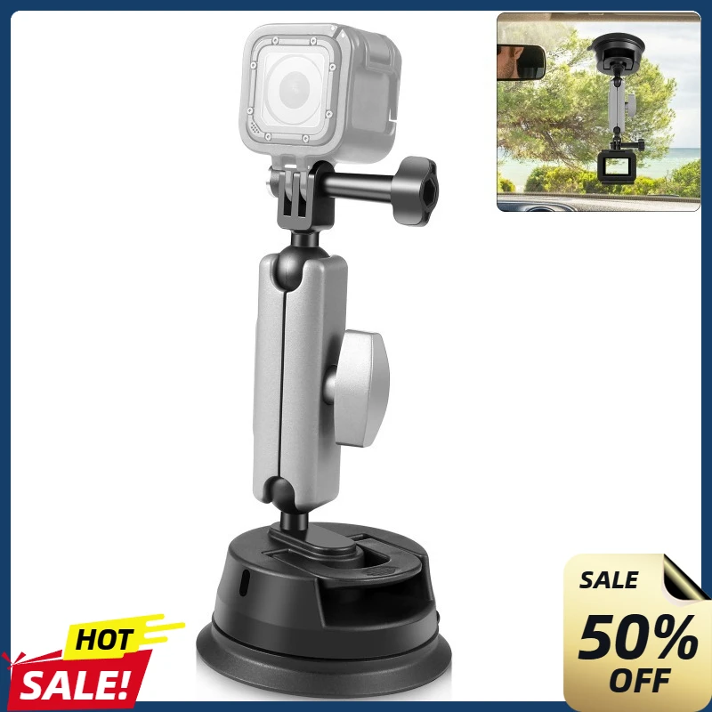 

For DJI Pocket3 Insta360 X5 Action 5 Pro Gopro13 Camera Mount Windshield Stand Bracket Accessories Suction Cup Car Mount