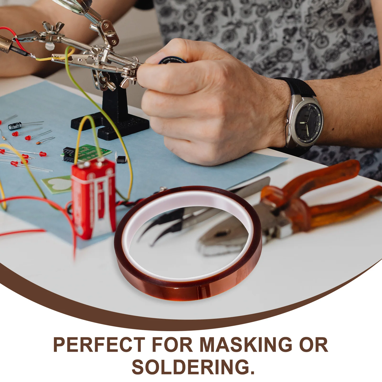 

4pcs Heat Resistant High Temperature Tape Multi-Sized Silicone Adhesive For Automotive Sensor Insulation Circuit Boards