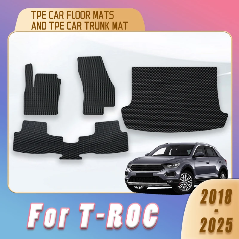 

Автомобильные коврики TPE, коврики в багажник для Volkswagen vw T-ROC 2025 2024 2023 2022 2021 2020 2019 2018, аксессуары для интерьера, коврики, чехол