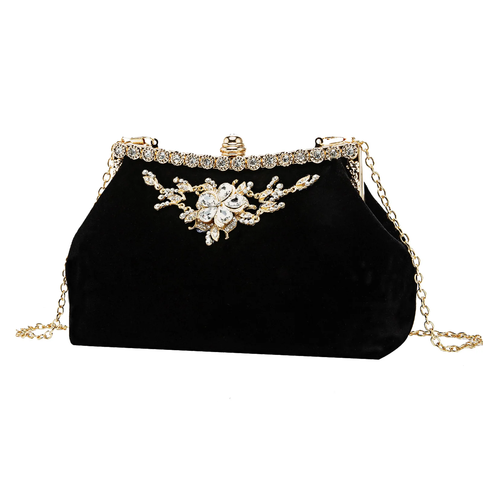 

Diamond Flannel Retro Cheongsam Banquet Bag Women's Dinner Wedding Party Bag Torebka Luksusowe Marki Trendy Snap Closure Handbag