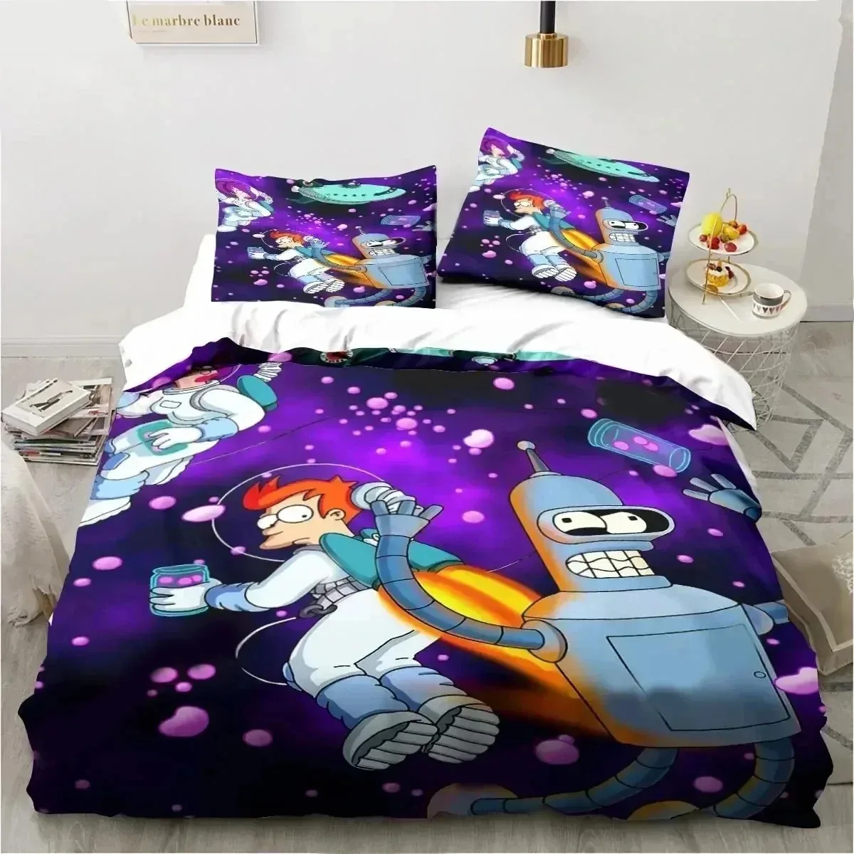 

3D Print Cartoon Futuramas Bender Bedding Set 3D Printed Suitable for Bedroom Duvet Cover Set With Pillowcases Kids Home Textile